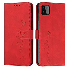 Leather Case Stands Flip Cover Holder Y03X for Samsung Galaxy A22s 5G Red