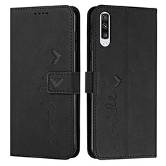 Leather Case Stands Flip Cover Holder Y03X for Samsung Galaxy A30S Black