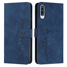 Leather Case Stands Flip Cover Holder Y03X for Samsung Galaxy A30S Blue