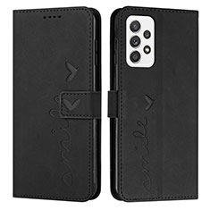 Leather Case Stands Flip Cover Holder Y03X for Samsung Galaxy A32 5G Black