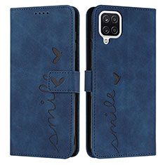 Leather Case Stands Flip Cover Holder Y03X for Samsung Galaxy A42 5G Blue