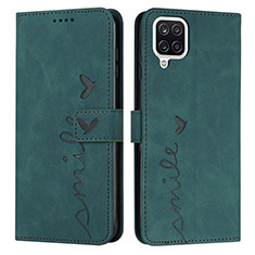 Leather Case Stands Flip Cover Holder Y03X for Samsung Galaxy A42 5G Green