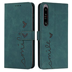 Leather Case Stands Flip Cover Holder Y03X for Sony Xperia 1 IV Green