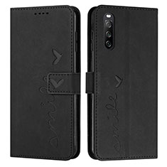 Leather Case Stands Flip Cover Holder Y03X for Sony Xperia 10 IV Black