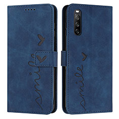 Leather Case Stands Flip Cover Holder Y03X for Sony Xperia 10 IV Blue