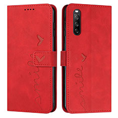Leather Case Stands Flip Cover Holder Y03X for Sony Xperia 10 IV Red