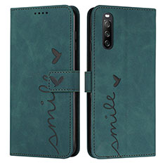 Leather Case Stands Flip Cover Holder Y03X for Sony Xperia 10 IV SOG07 Green
