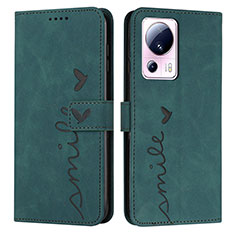 Leather Case Stands Flip Cover Holder Y03X for Xiaomi Civi 2 5G Green