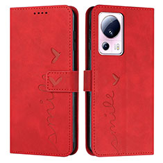 Leather Case Stands Flip Cover Holder Y03X for Xiaomi Civi 2 5G Red