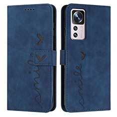 Leather Case Stands Flip Cover Holder Y03X for Xiaomi Mi 12T Pro 5G Blue