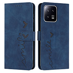 Leather Case Stands Flip Cover Holder Y03X for Xiaomi Mi 13 5G Blue