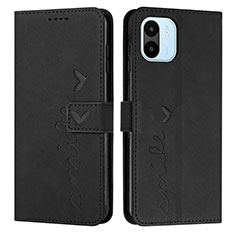 Leather Case Stands Flip Cover Holder Y03X for Xiaomi Poco C51 Black