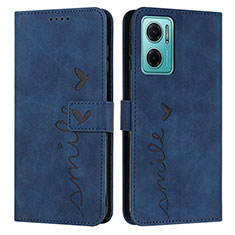 Leather Case Stands Flip Cover Holder Y03X for Xiaomi Redmi 10 5G Blue