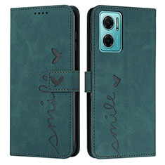 Leather Case Stands Flip Cover Holder Y03X for Xiaomi Redmi 10 5G Green