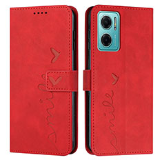 Leather Case Stands Flip Cover Holder Y03X for Xiaomi Redmi 10 5G Red