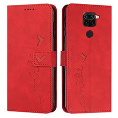 Leather Case Stands Flip Cover Holder Y03X for Xiaomi Redmi 10X 4G Red