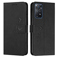 Leather Case Stands Flip Cover Holder Y03X for Xiaomi Redmi Note 11 Pro 4G Black