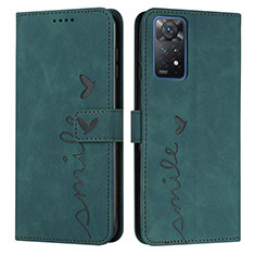 Leather Case Stands Flip Cover Holder Y03X for Xiaomi Redmi Note 11 Pro 4G Green