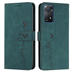 Leather Case Stands Flip Cover Holder Y03X for Xiaomi Redmi Note 11 Pro 5G Green