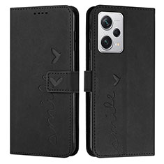 Leather Case Stands Flip Cover Holder Y03X for Xiaomi Redmi Note 12 Pro 5G Black