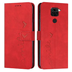 Leather Case Stands Flip Cover Holder Y03X for Xiaomi Redmi Note 9 Red