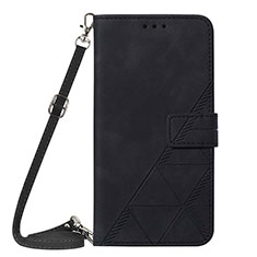 Leather Case Stands Flip Cover Holder Y04B for Samsung Galaxy A32 5G Black