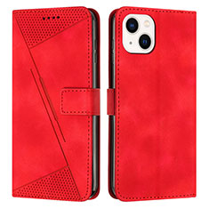 Leather Case Stands Flip Cover Holder Y04X for Apple iPhone 13 Red