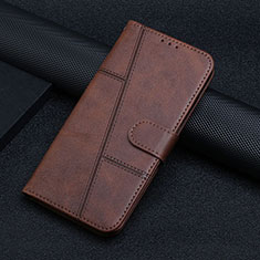 Leather Case Stands Flip Cover Holder Y04X for Google Pixel 6 5G Brown