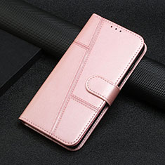 Leather Case Stands Flip Cover Holder Y04X for Google Pixel 6a 5G Rose Gold