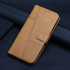 Leather Case Stands Flip Cover Holder Y04X for Google Pixel 7 5G Light Brown