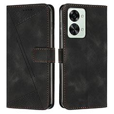 Leather Case Stands Flip Cover Holder Y04X for OnePlus Nord 2T 5G Black