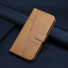 Leather Case Stands Flip Cover Holder Y04X for Oppo Reno10 Pro+ Plus 5G Light Brown