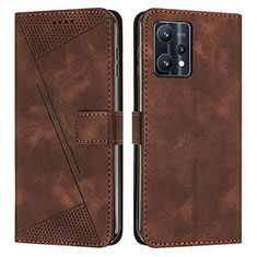 Leather Case Stands Flip Cover Holder Y04X for Realme 9 5G Brown