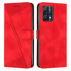 Leather Case Stands Flip Cover Holder Y04X for Realme 9 5G Red