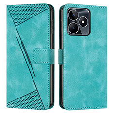 Leather Case Stands Flip Cover Holder Y04X for Realme C51 Green