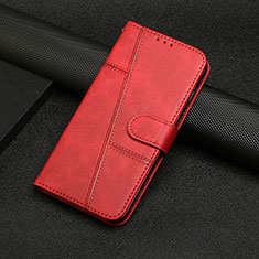 Leather Case Stands Flip Cover Holder Y04X for Samsung Galaxy A03s Red