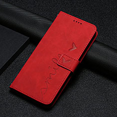 Leather Case Stands Flip Cover Holder Y04X for Xiaomi Poco C55 Red