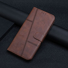 Leather Case Stands Flip Cover Holder Y04X for Xiaomi Poco F5 5G Brown