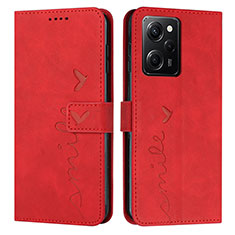 Leather Case Stands Flip Cover Holder Y04X for Xiaomi Poco X5 Pro 5G Red