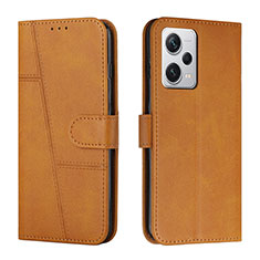 Leather Case Stands Flip Cover Holder Y04X for Xiaomi Redmi Note 12 Explorer Light Brown