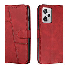 Leather Case Stands Flip Cover Holder Y04X for Xiaomi Redmi Note 12 Explorer Red