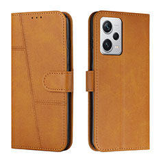 Leather Case Stands Flip Cover Holder Y04X for Xiaomi Redmi Note 12 Pro+ Plus 5G Light Brown