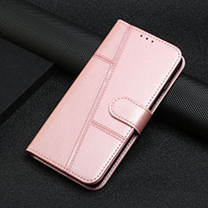 Leather Case Stands Flip Cover Holder Y04X for Xiaomi Redmi Note 12 Turbo 5G Rose Gold