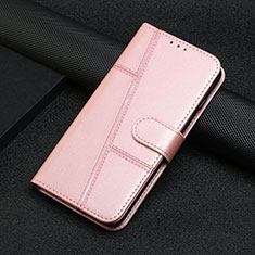 Leather Case Stands Flip Cover Holder Y04X for Xiaomi Redmi Note 12S Rose Gold