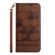 Leather Case Stands Flip Cover Holder Y05B for Samsung Galaxy A02s Brown