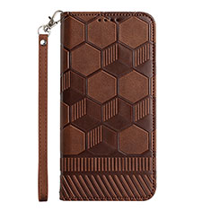 Leather Case Stands Flip Cover Holder Y05B for Samsung Galaxy F02S SM-E025F Brown