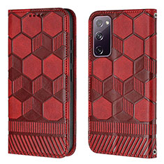 Leather Case Stands Flip Cover Holder Y05B for Samsung Galaxy S20 FE 5G Red