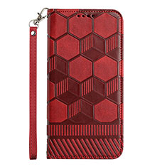 Leather Case Stands Flip Cover Holder Y06B for Samsung Galaxy A12 5G Red