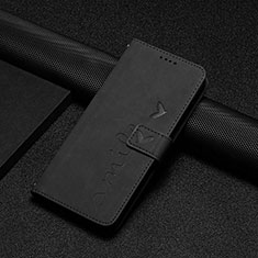Leather Case Stands Flip Cover Holder Y06X for Motorola Moto G14 Black