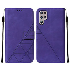 Leather Case Stands Flip Cover Holder Y07B for Samsung Galaxy S23 Ultra 5G Purple